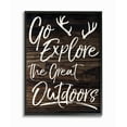thumbnail image 1 of The Stupell Home Decor Collection Go Explore The Great Outdoors Antlers Distressed Wood Framed Giclee Texturized Art, 11 x 1.5 x 14, 1 of 4