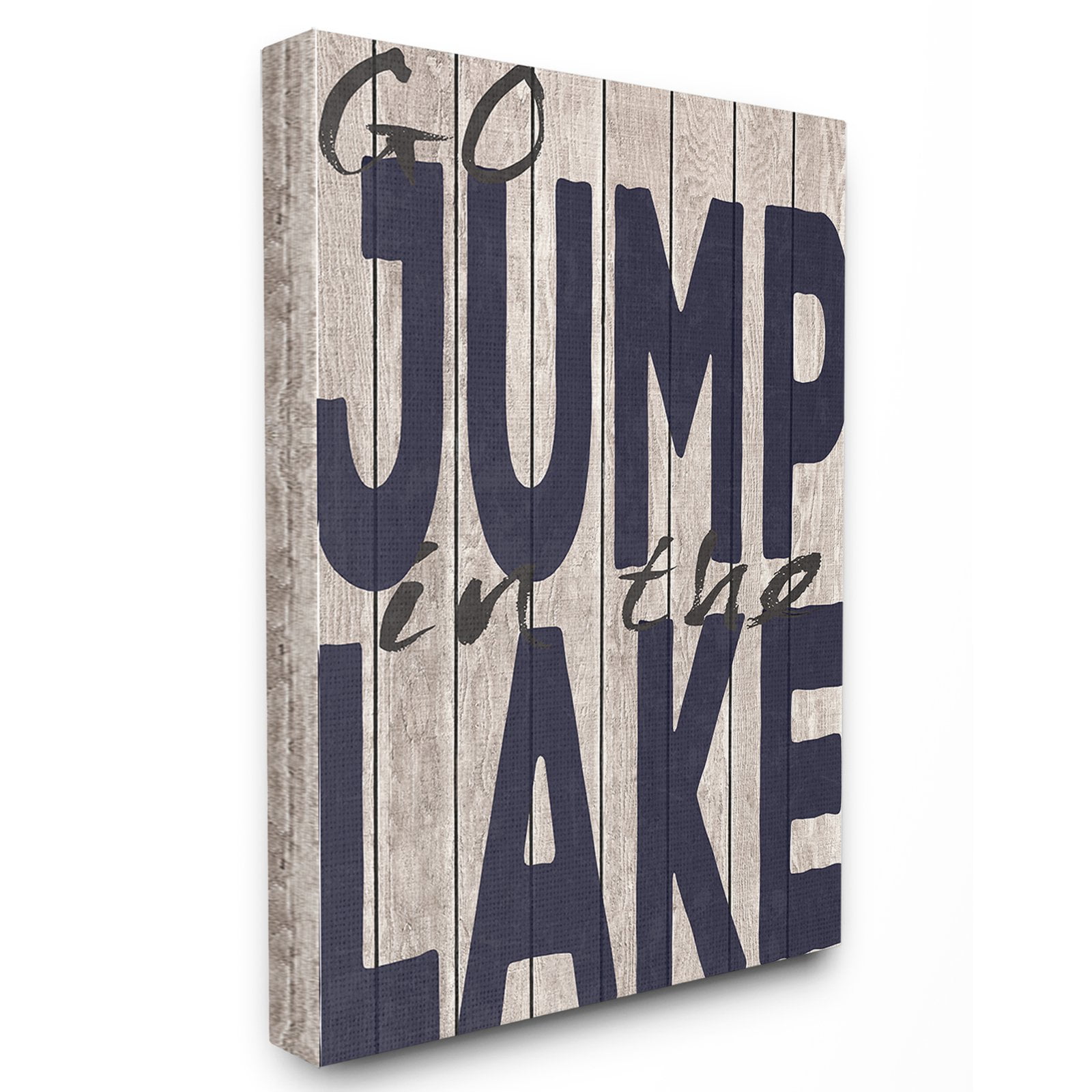 The Stupell Home Decor Collection Go Jump In The Lake Country Typography Wall Art - Blue