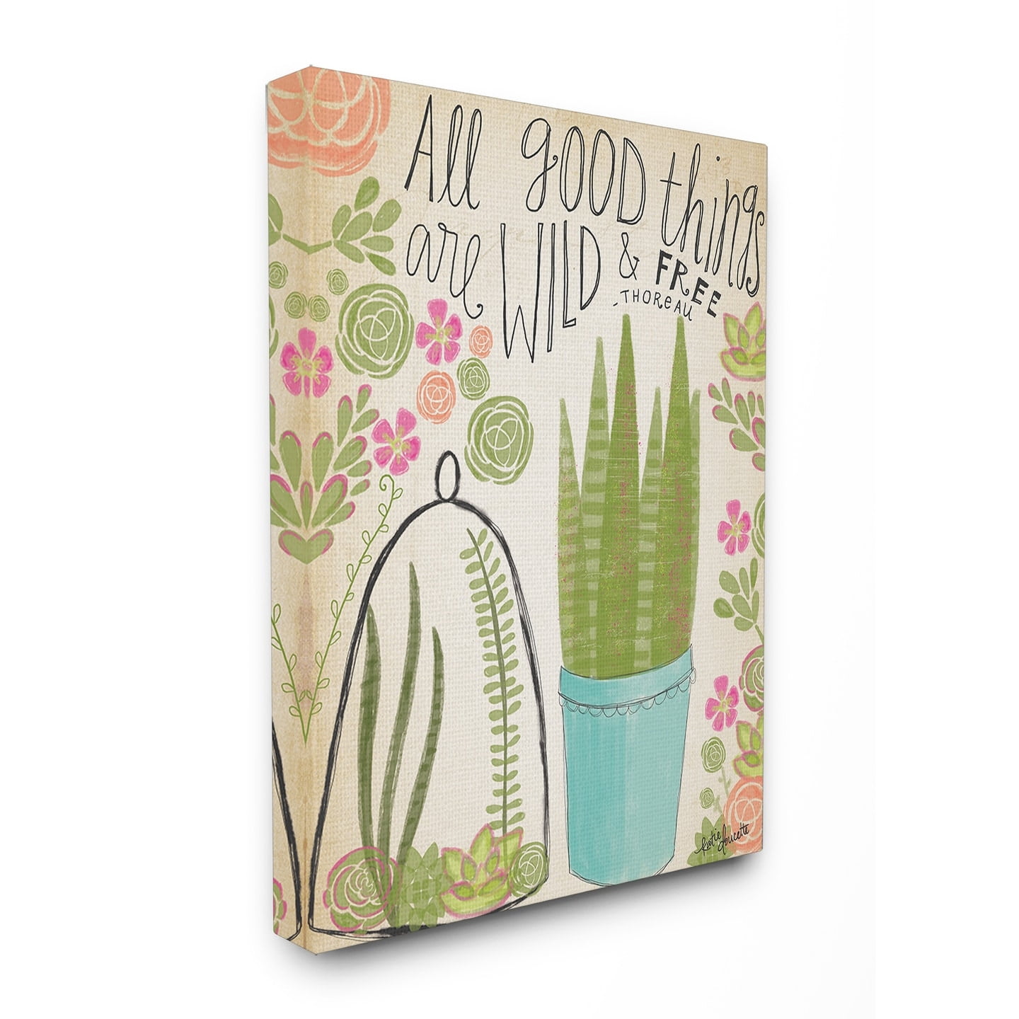 The Stupell Home Decor Collection Good Things Are Wild and Free Houseplants Wall Art