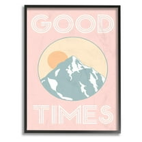 The Stupell Home Decor Collection Good Times Mountain Pink Framed Wall Art