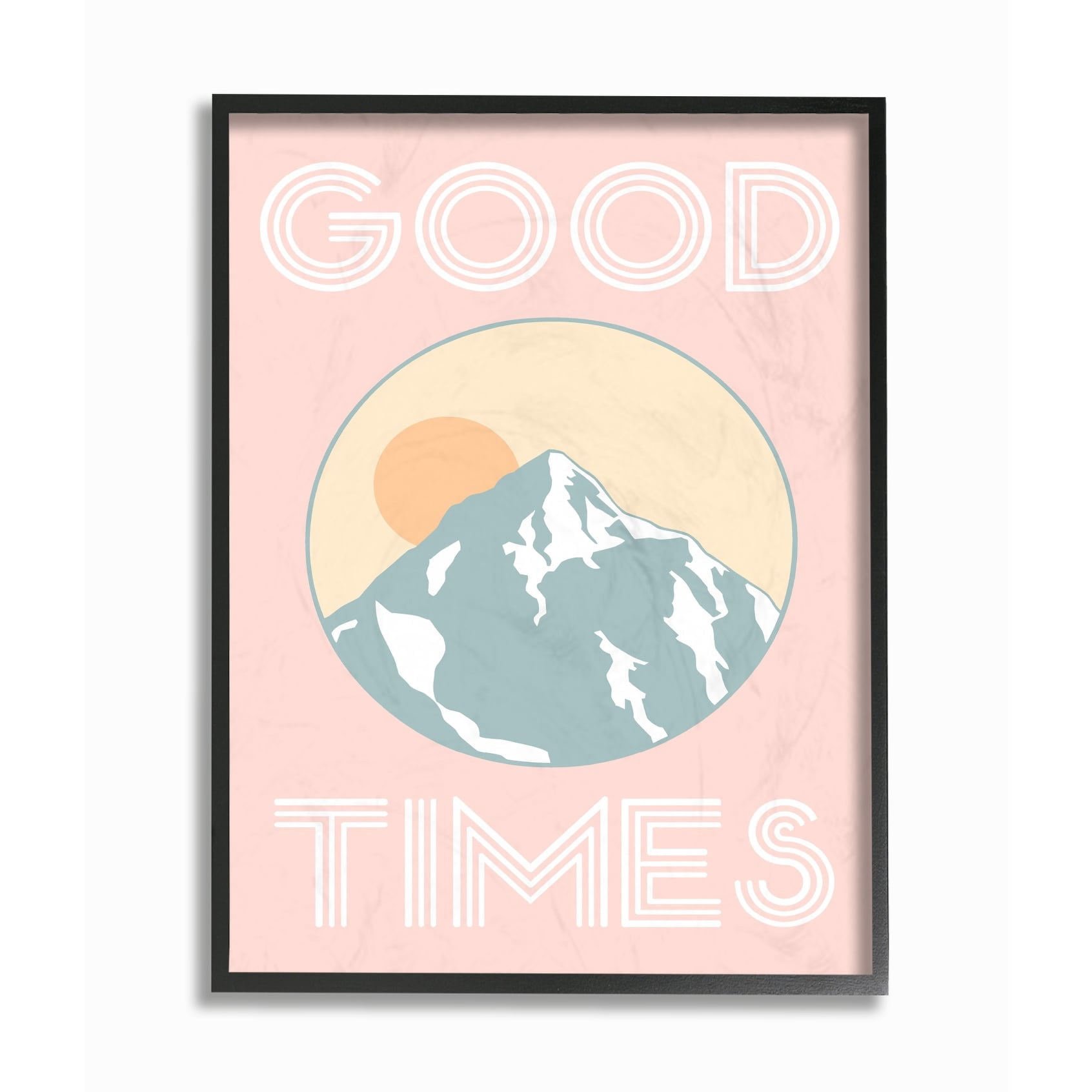 Stupell  Good Times Mountain Pink Framed Giclee Texturized Art 16 x 20