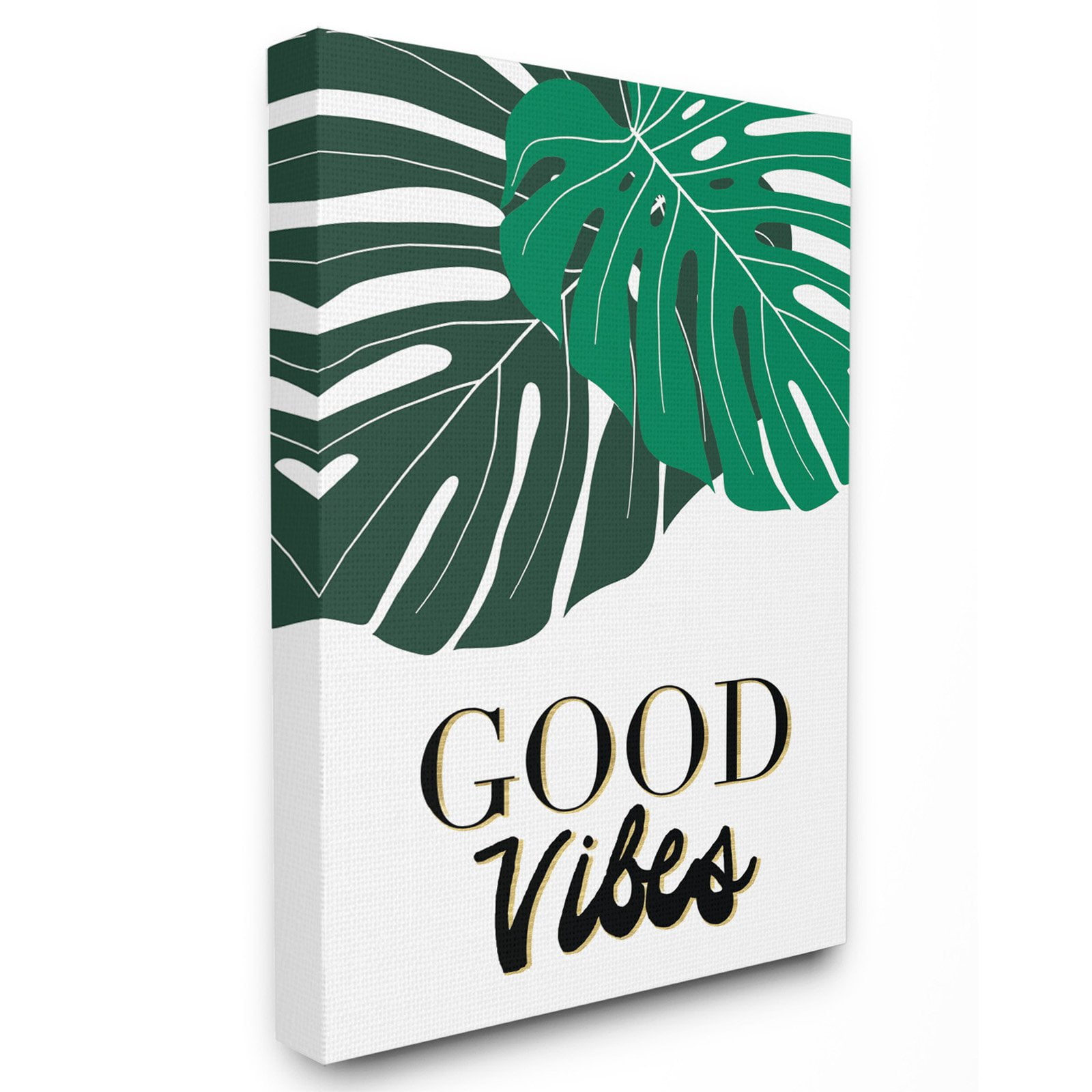 The Stupell Home Decor Collection Good Vibes Tropical Monstera Wall Art