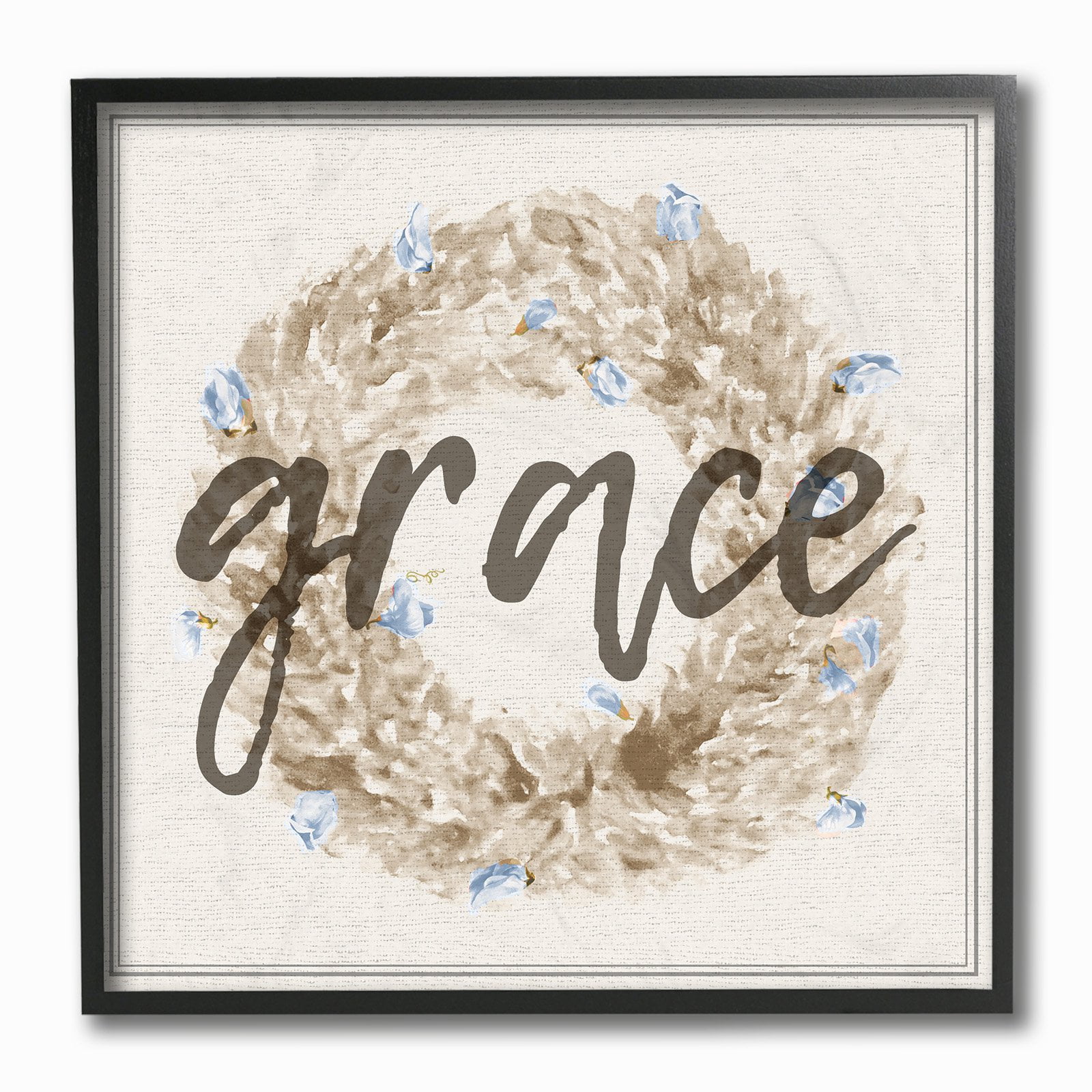 The Stupell Home Decor Collection Grace Floral Wreath Wall Art