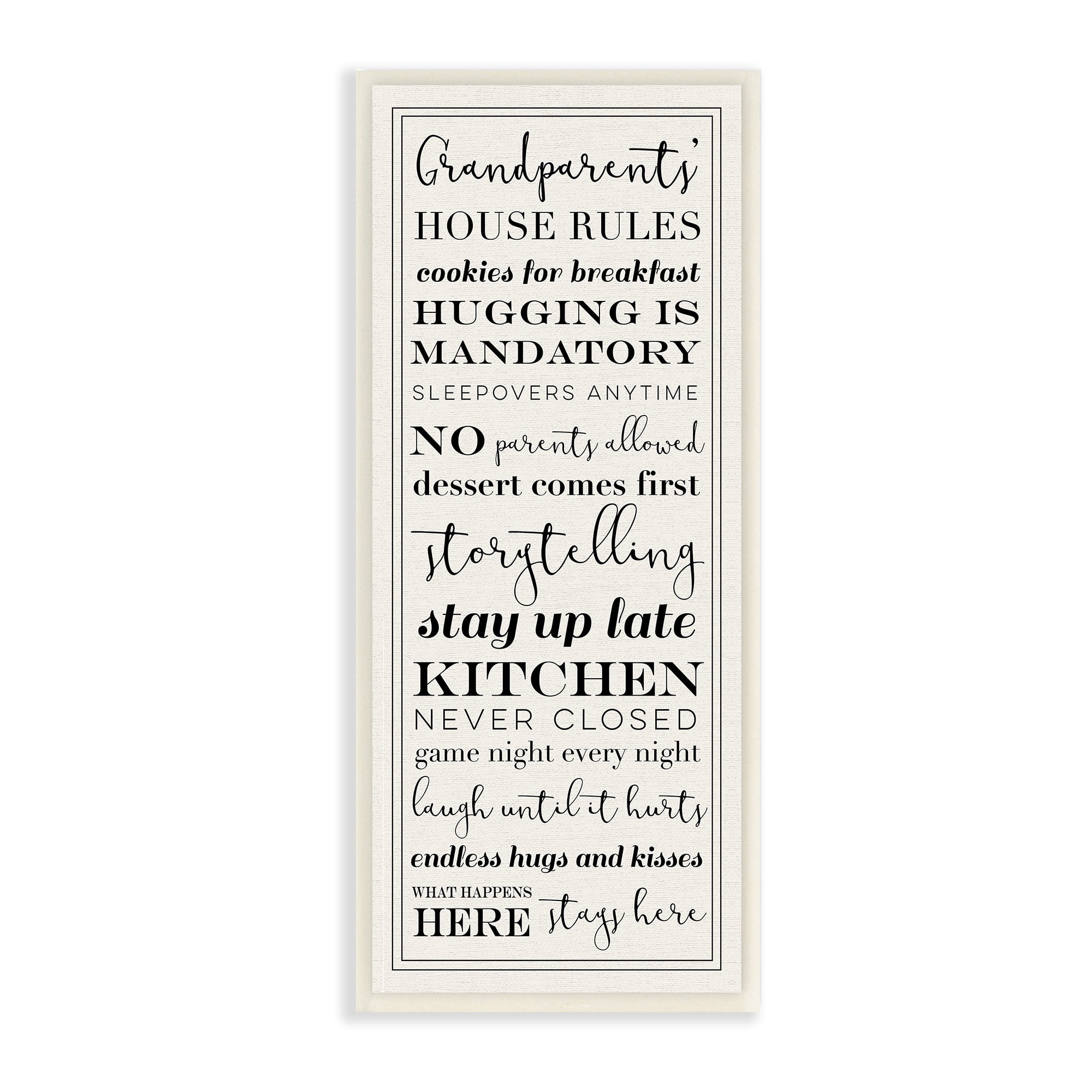 The Stupell Home Decor Collection Grandparents House Rules Wall Plaque Art, 7 x 0.5 x 17