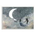thumbnail image 1 of The Stupell Home Decor Collection Grey and Blue Celestial Love Sky Swinging by the Crescent Moon and Stars Wall Plaque Art, 10 x 0.5 x 15, 1 of 5