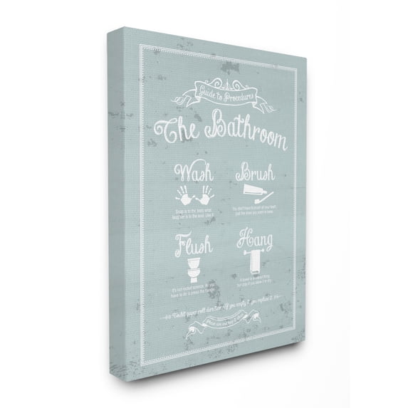The Stupell Home Decor Collection Guide To Procedures Bathroom Blue Wall Art