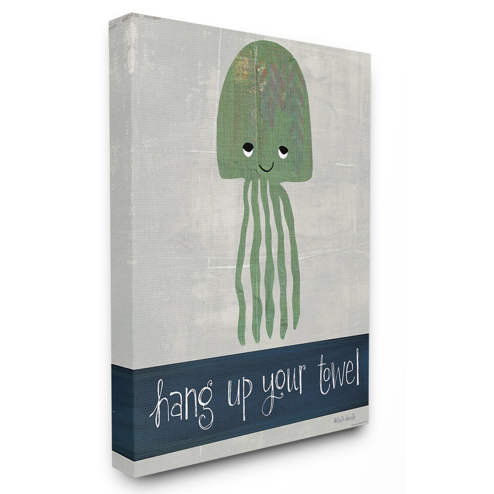 The Stupell Home Decor Collection Hang Up Your Towel Jellyfish Canvas Wall Art