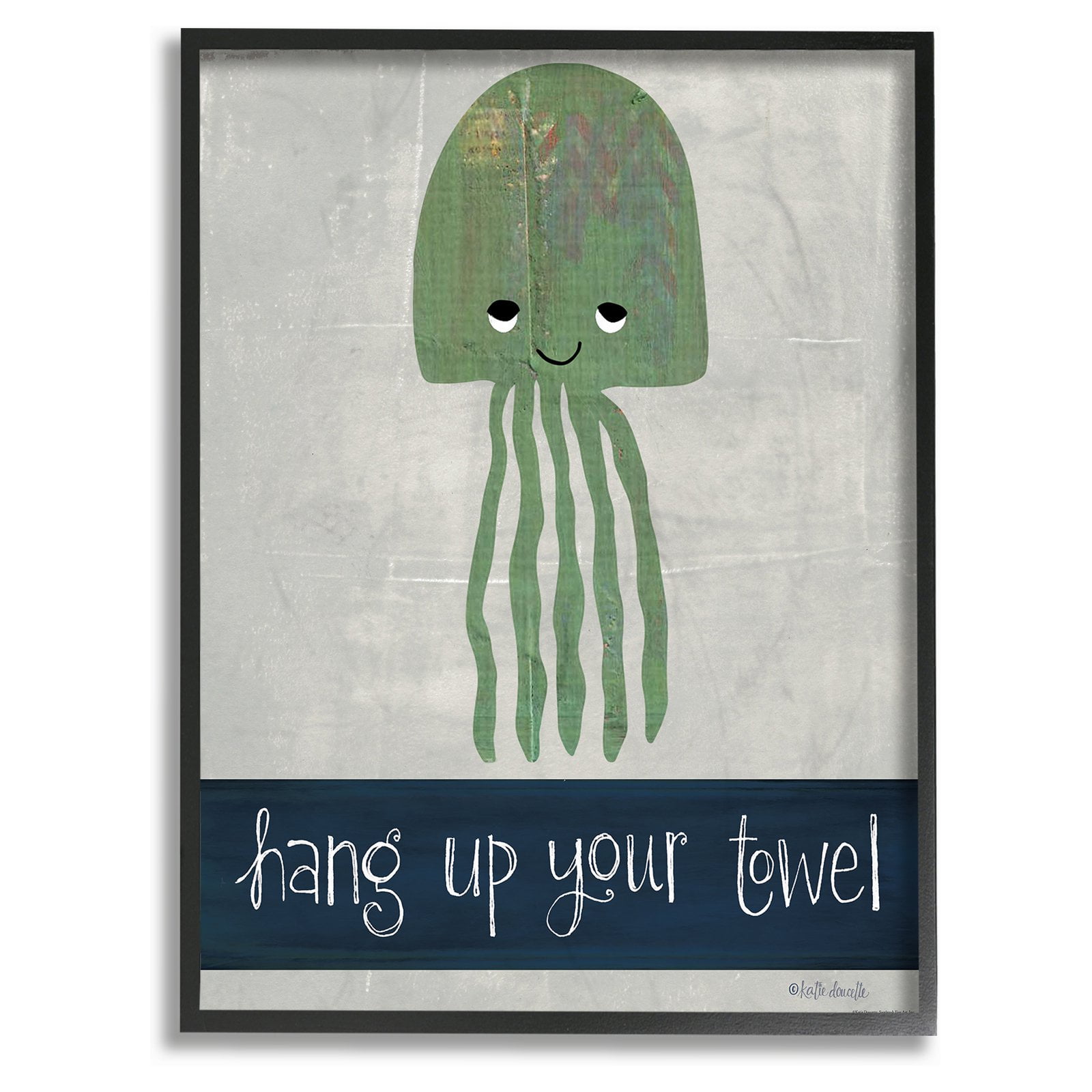 The Stupell Home Decor Collection Hang Up Your Towel Jellyfish Canvas Wall Art
