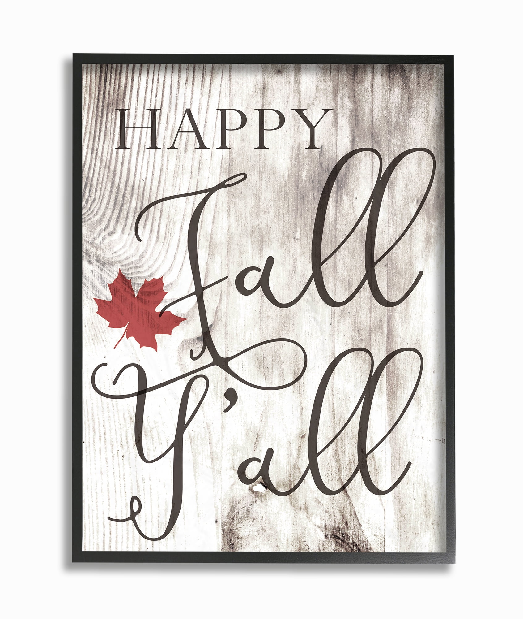 The Stupell Home Decor Collection Happy Fall Yall Typography Sign Framed Wall Art