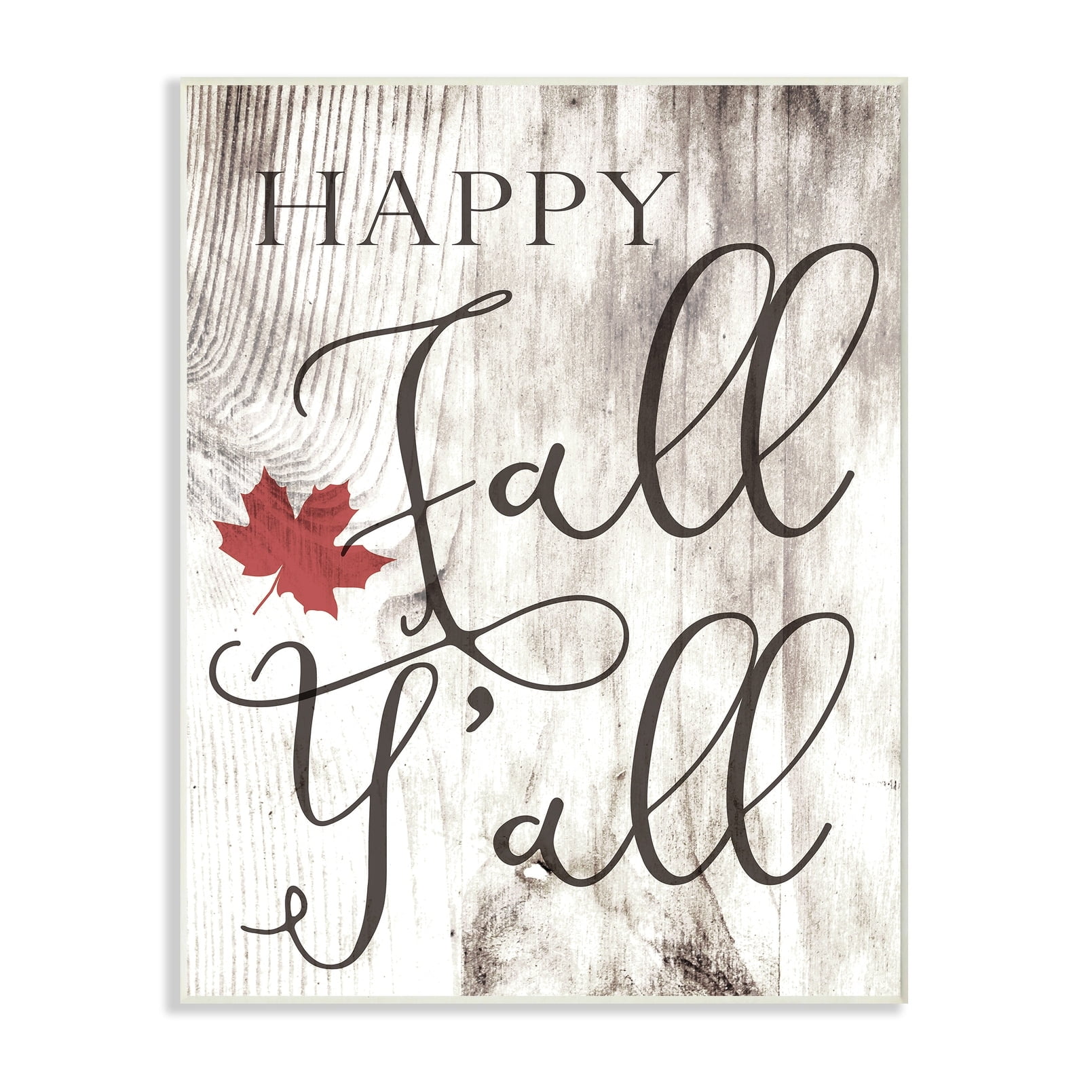 Happy Fall Y'all 10x15 Wood Typography Wall Plaque