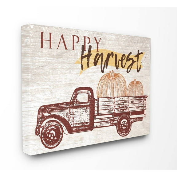 The Stupell Home Decor Collection Happy Harvest Giant Pumpkin Truck Wall Art