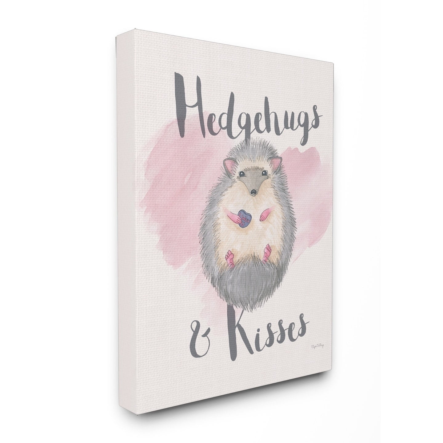 The Stupell Home Decor Collection Hedgehugs and Kisses Canvas Wall Art