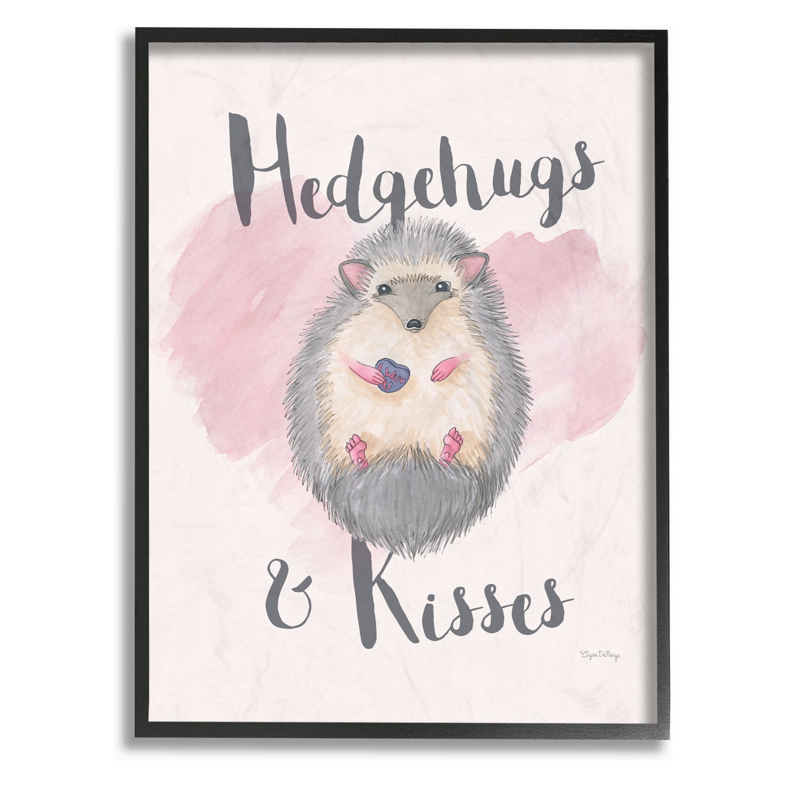 The Stupell Home Decor Collection Hedgehugs and Kisses Framed Giclee Wall Art