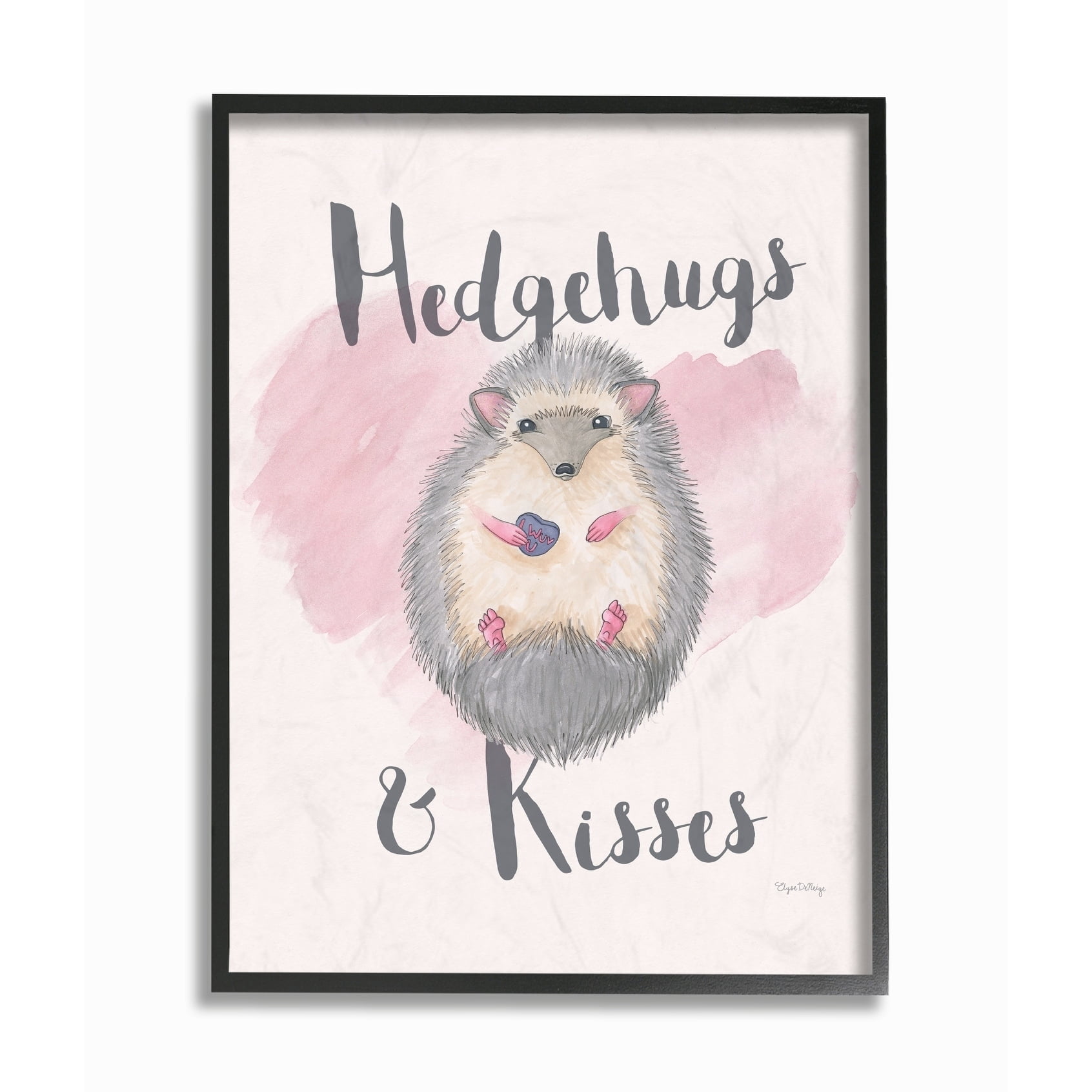 The Stupell Home Decor Collection Hedgehugs and Kisses Framed Giclee Wall Art