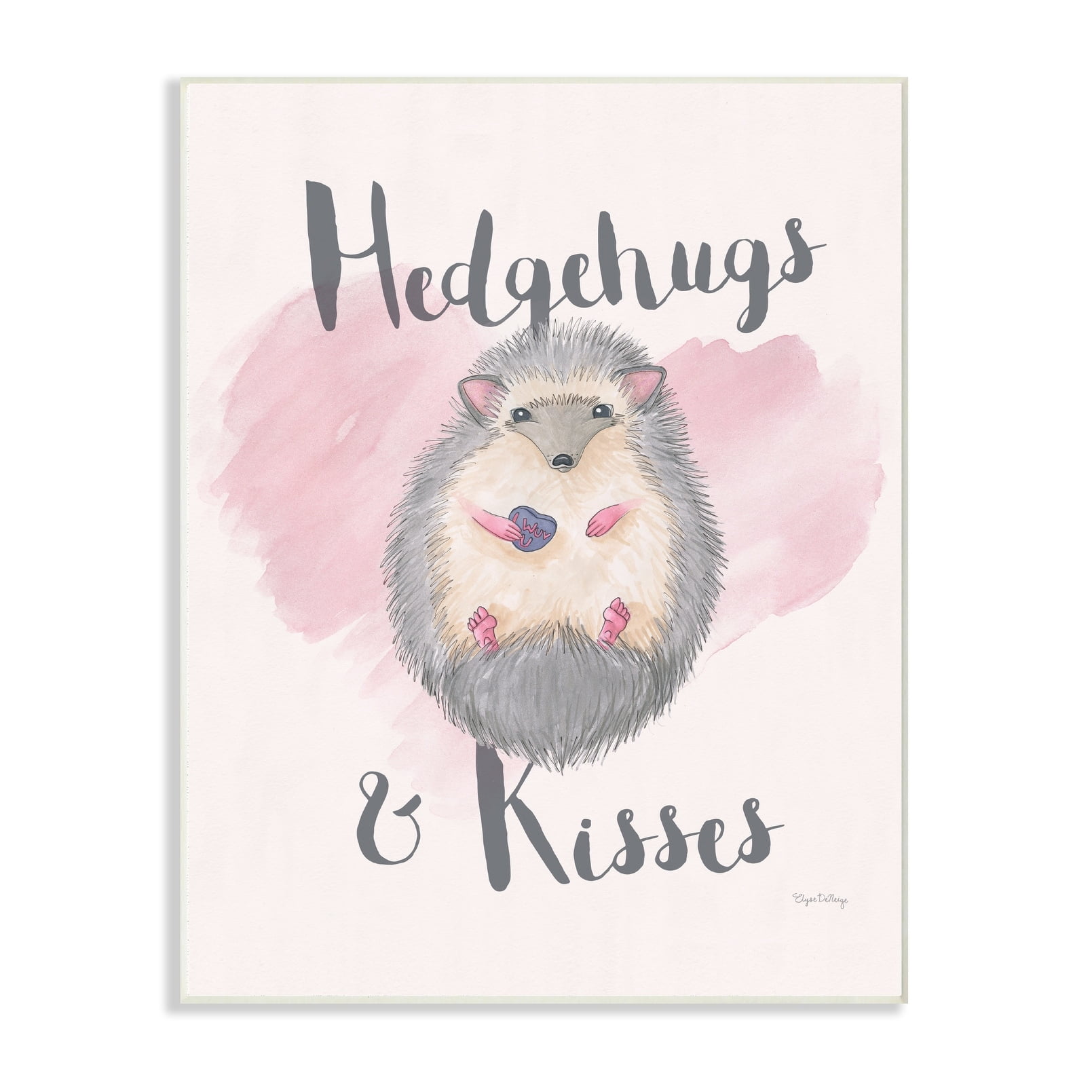 The Stupell Home Decor Collection Hedgehugs and Kisses Wall Art