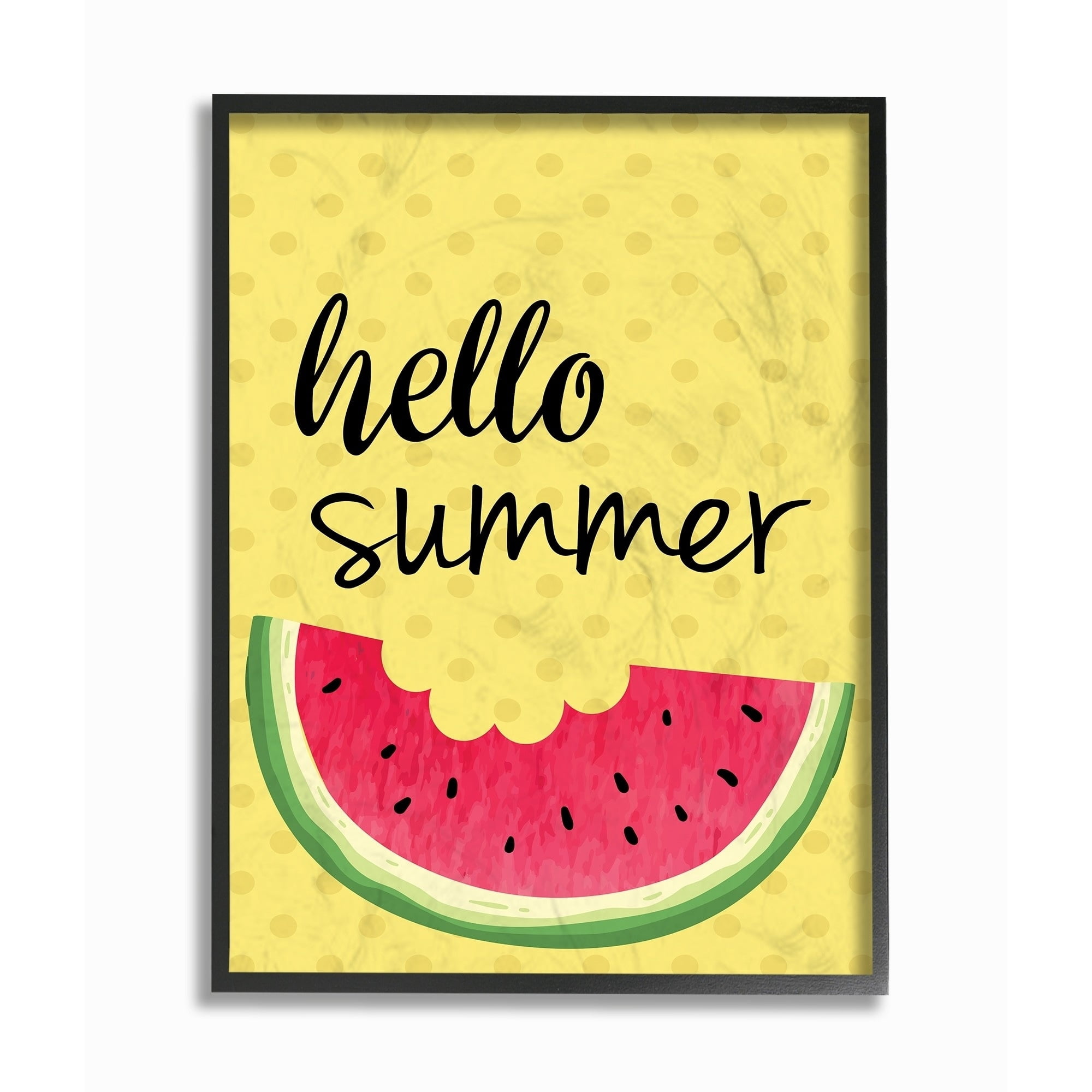 The Stupell Home Decor Collection Hello Summer Watermelon Oversized Framed Giclee Texturized Art, 16 x 1.5 x 20