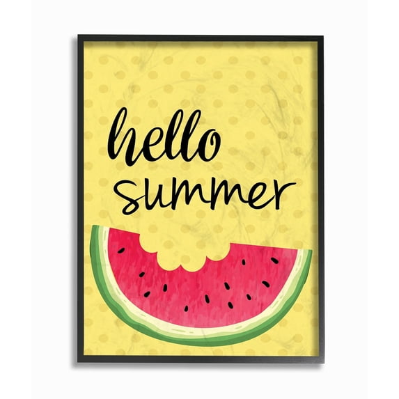 The Stupell Home Decor Collection Hello Summer Watermelon Oversized Framed Giclee Texturized Art, 16 x 1.5 x 20