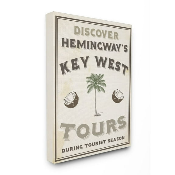 The Stupell Home Decor Collection Hemingways Key West Tours Stretched Canvas Wall Art