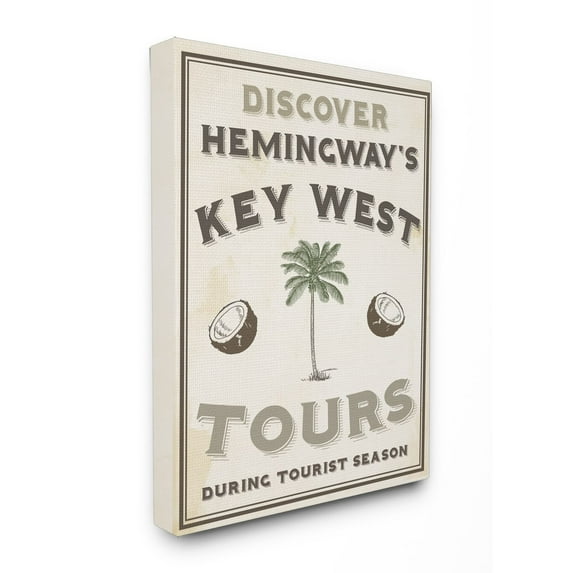 The Stupell Home Decor Collection Hemingways Key West Tours Stretched Canvas Wall Art