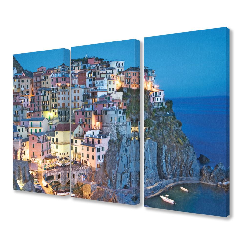 The Stupell Home Decor Collection Hillside Italian Town at Dusk Canvas Wall Art