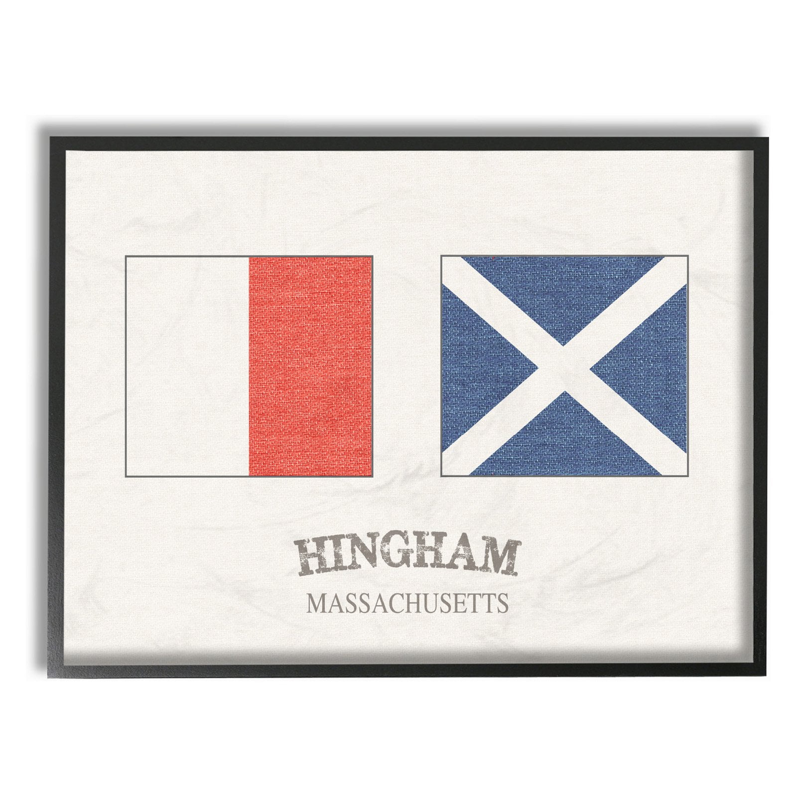 The Stupell Home Decor Collection Hingham Nautical Flags Oversized Framed Giclee Texturized Art, 16 x 1.5 x 20