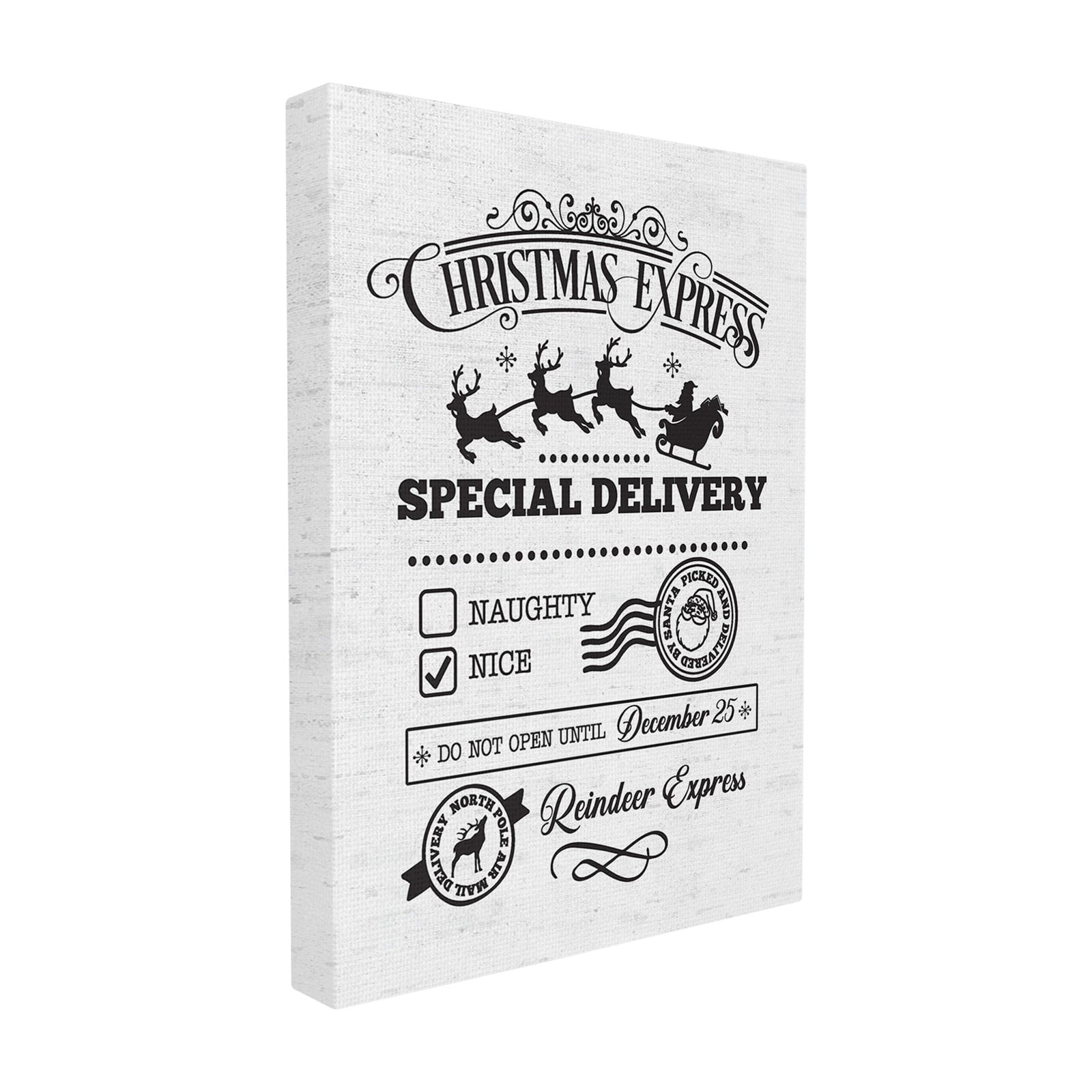 The Stupell Home Decor Collection Holiday Christmas Express Package Special Delivery Typography XXL Stretched Canvas Wall Art, 30 x 1.5 x 40