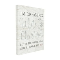 The Stupell Home Decor Collection Holiday White Christmas Drink Red Funny Script Typography Stretched Canvas Wall Art, 16 x 1.5 x 20