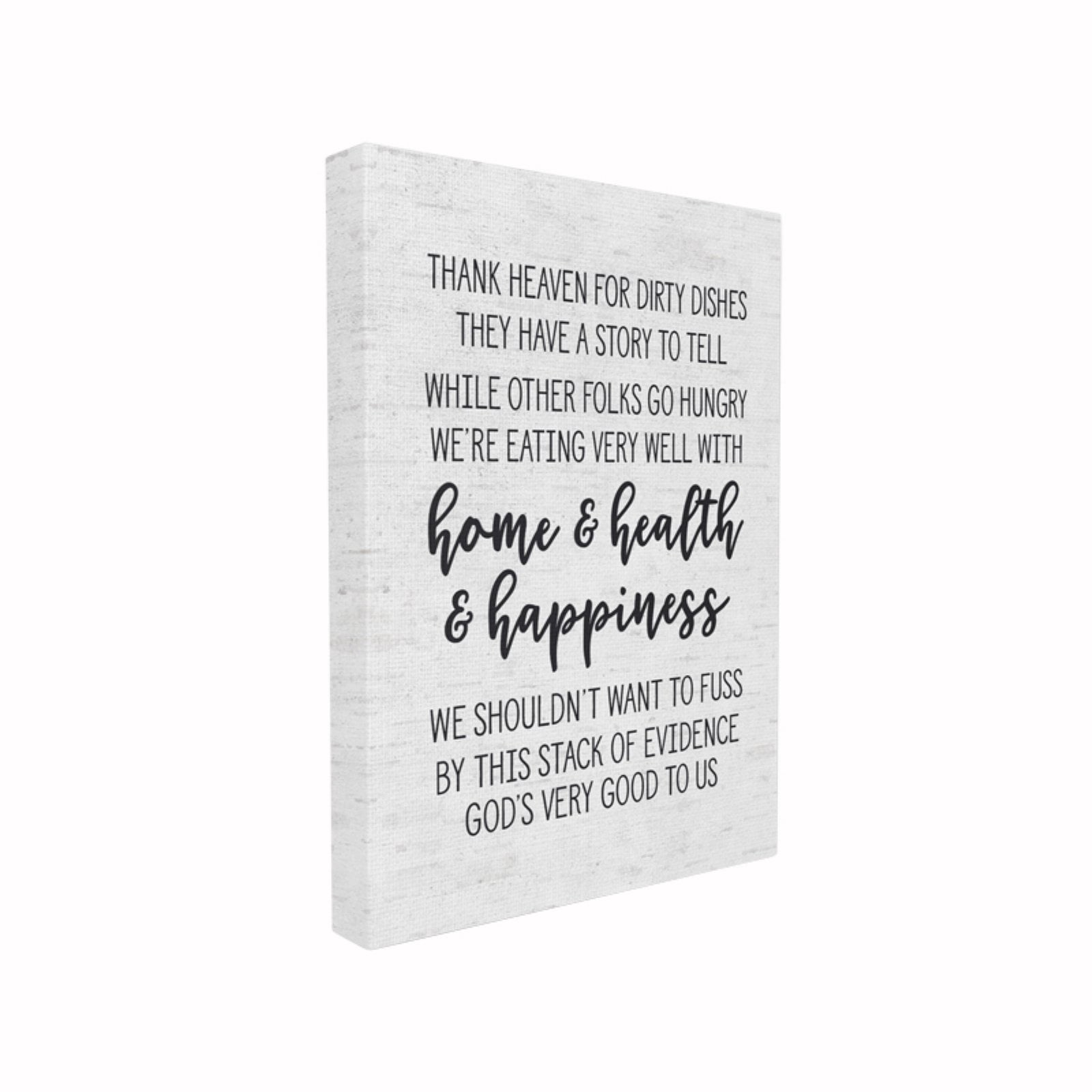 The Stupell Home Decor Collection Home Health Happiness Subtle Birch Typography Oversized Framed Giclee Texturized Art, 16 x 1.5 x 20