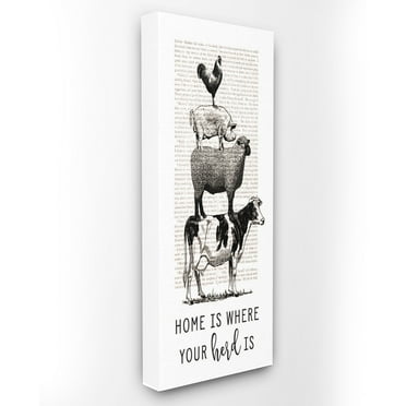 The Stupell Home Decor Collection Home Is Where Your Herd Is Book Animals Wall Art