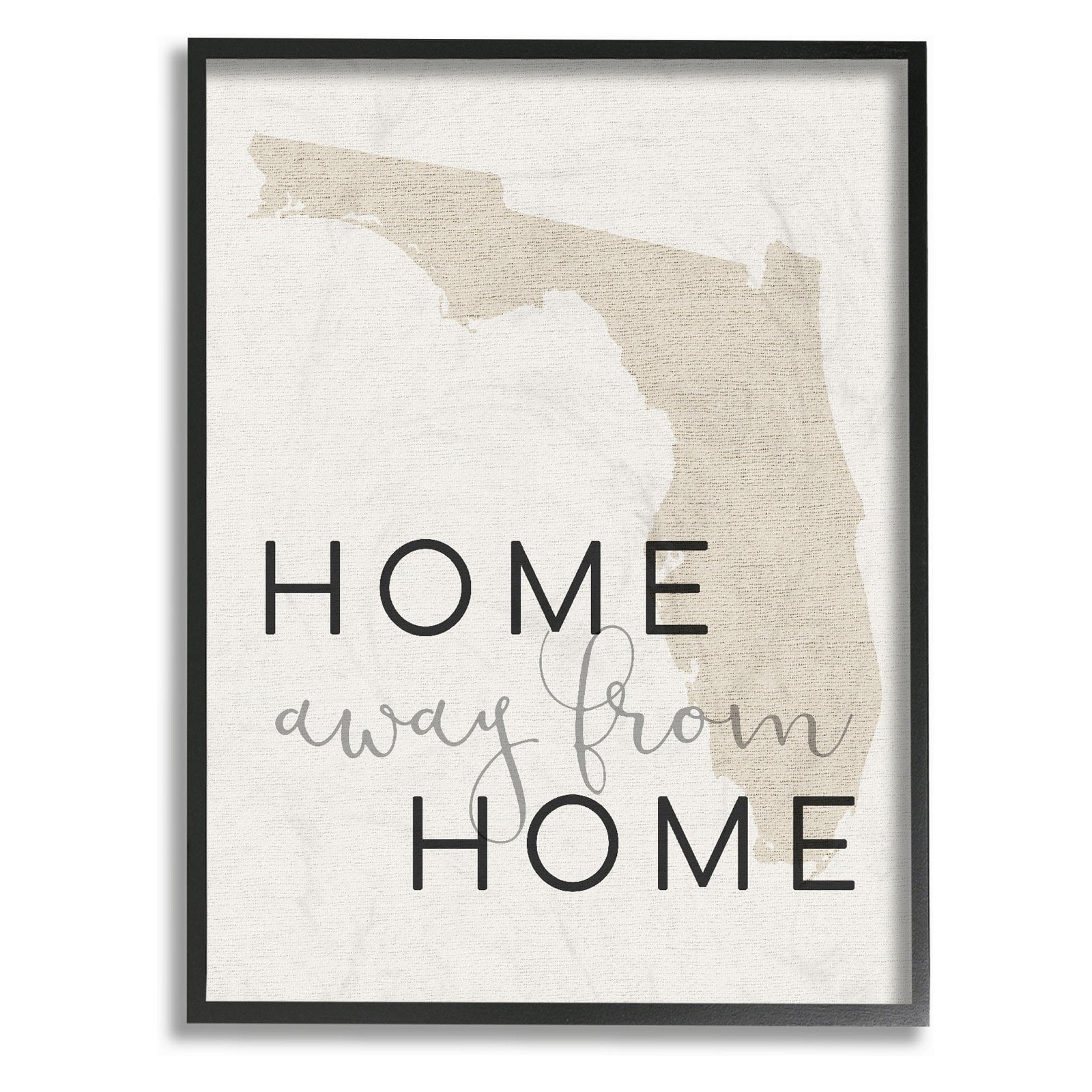 Home Sweet Florida Typography Black Framed Wall Art, 16 x 20