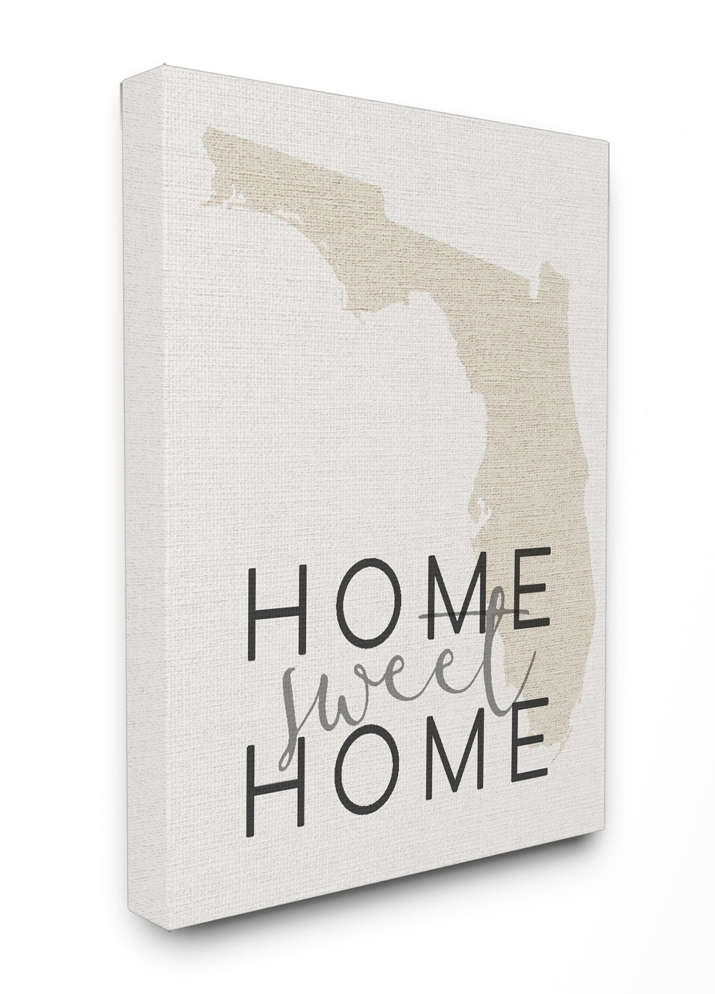 The Stupell Home Decor Collection Home Sweet Home Florida Typography Stretched Canvas Wall Art, 16 x 1.5 x 20