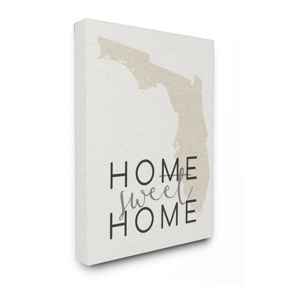The Stupell Home Decor Collection Home Sweet Home Florida Typography Stretched Canvas Wall Art, 16 x 1.5 x 20