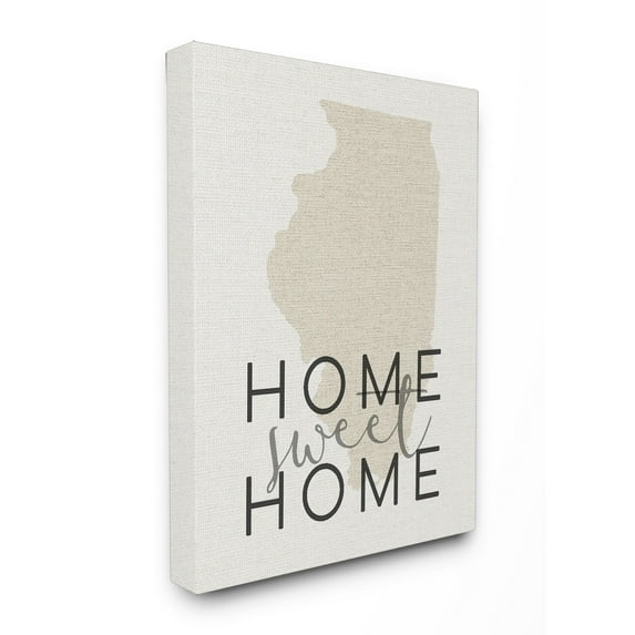 The Stupell Home Decor Collection Home Sweet Home Illinois Typography Wall Art