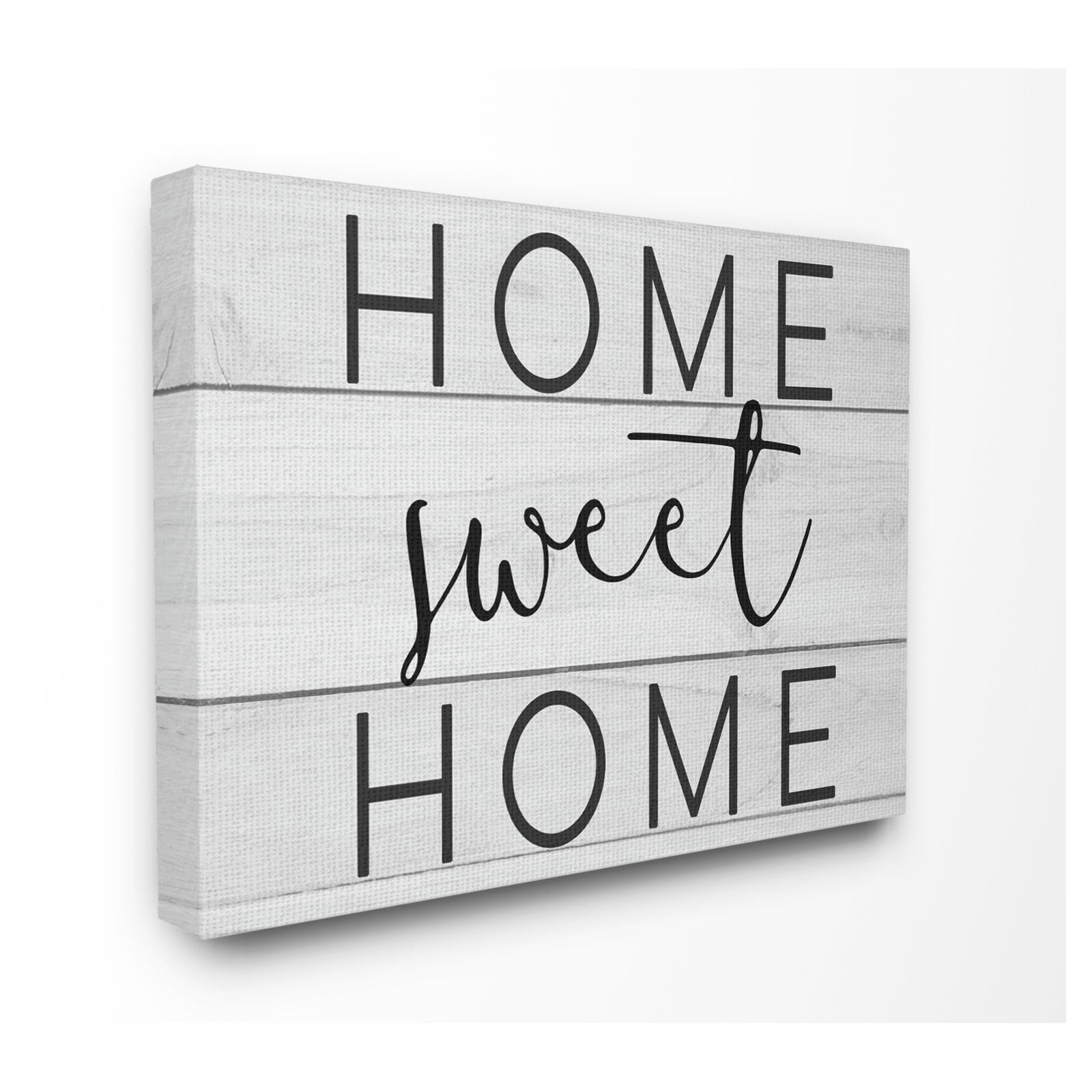 Home Sweet Home Gray and Black Canvas Wall Art