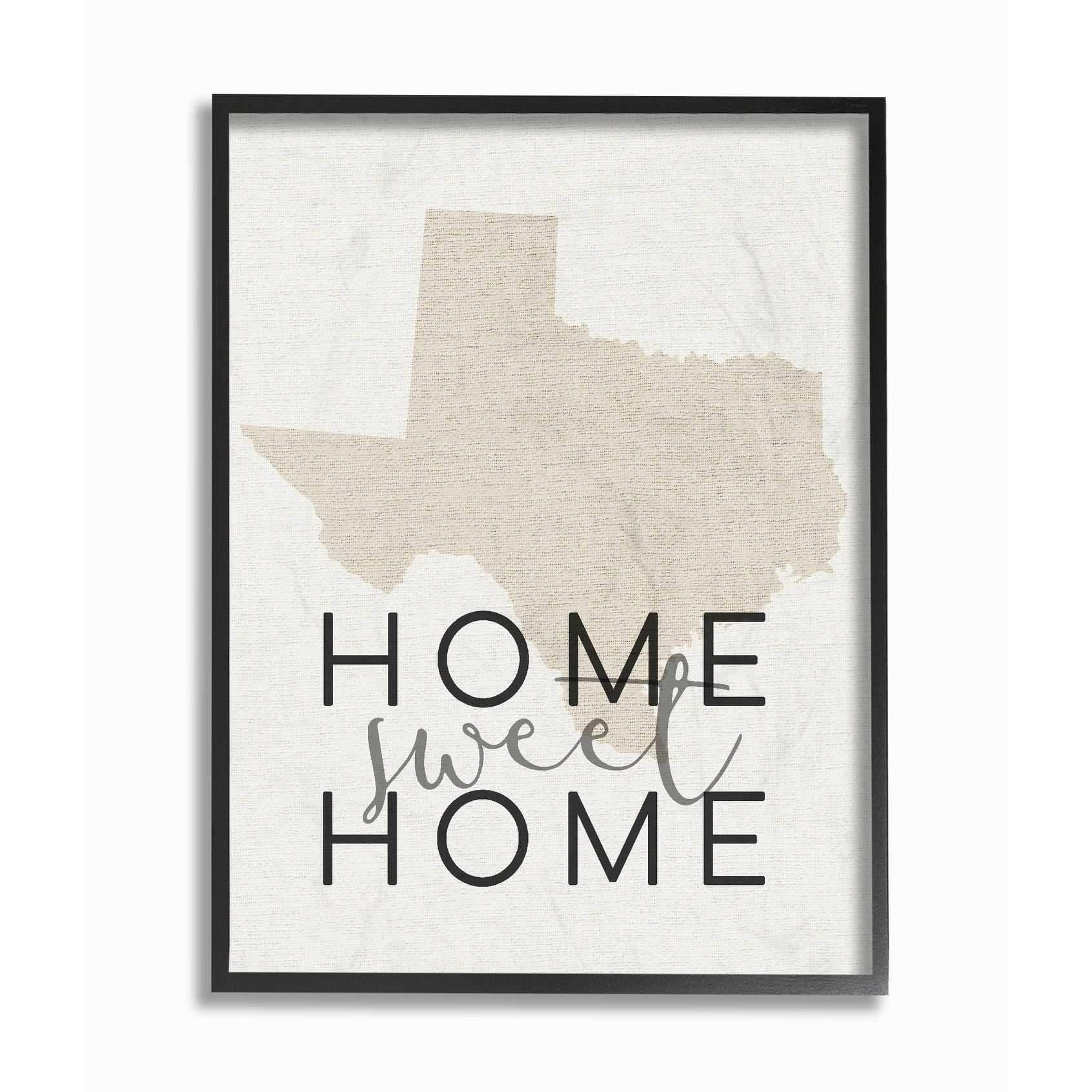 Stupell  Home Sweet Home Texas Typography Framed Giclee Texturized Art 16 x 20