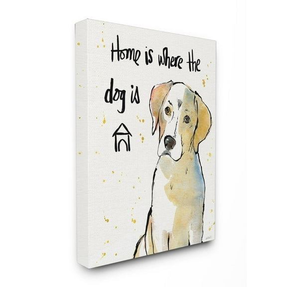 The Stupell Home Decor Collection Home is Where the Dog Is XXL Stretched Canvas Wall Art
