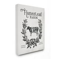 thumbnail image 1 of The Stupell Home Decor Collection Homestead Farm Family Farmhouse Crest Cow with Wreath Stretched Canvas Wall Art, 16 x 20, 1 of 4