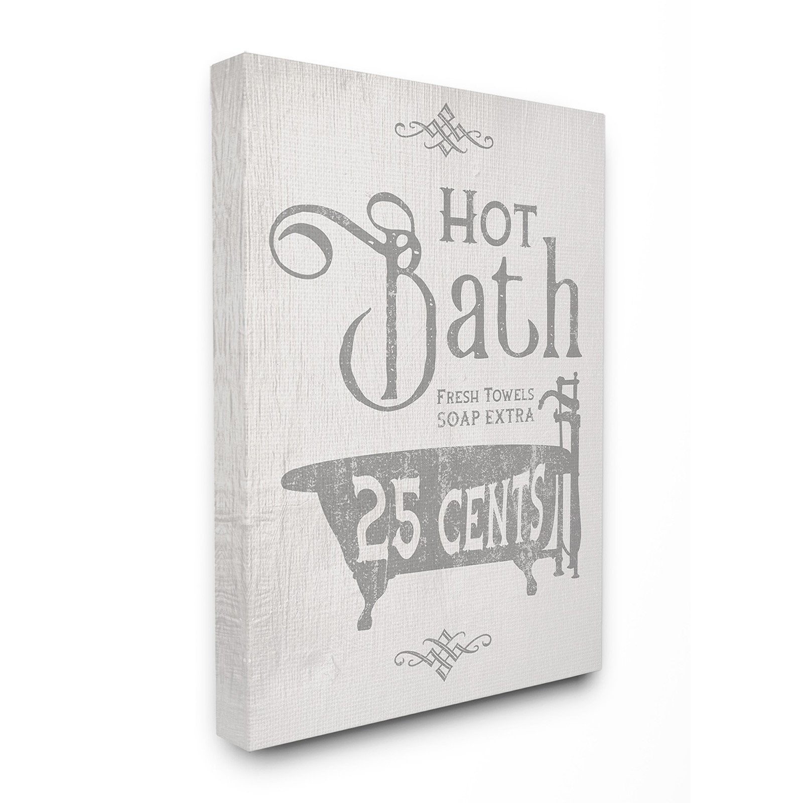 The Stupell Home Decor Collection Hot Bath Tub Vintage Sign Canvas Wall Art