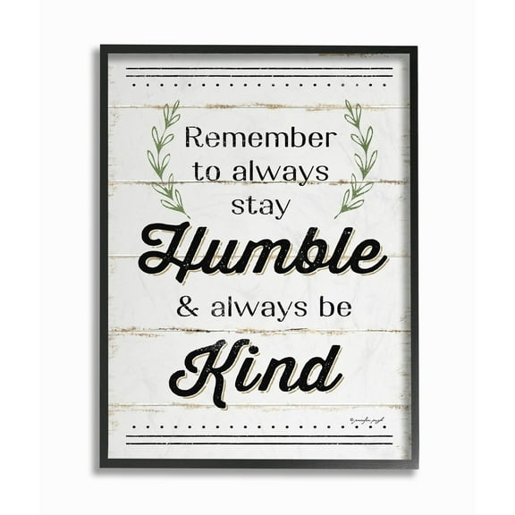 The Stupell Home Decor Collection Humble And Kind Rosemary Sprig Typography Framed Giclee Texturized Art, 11 x 1.5 x 14