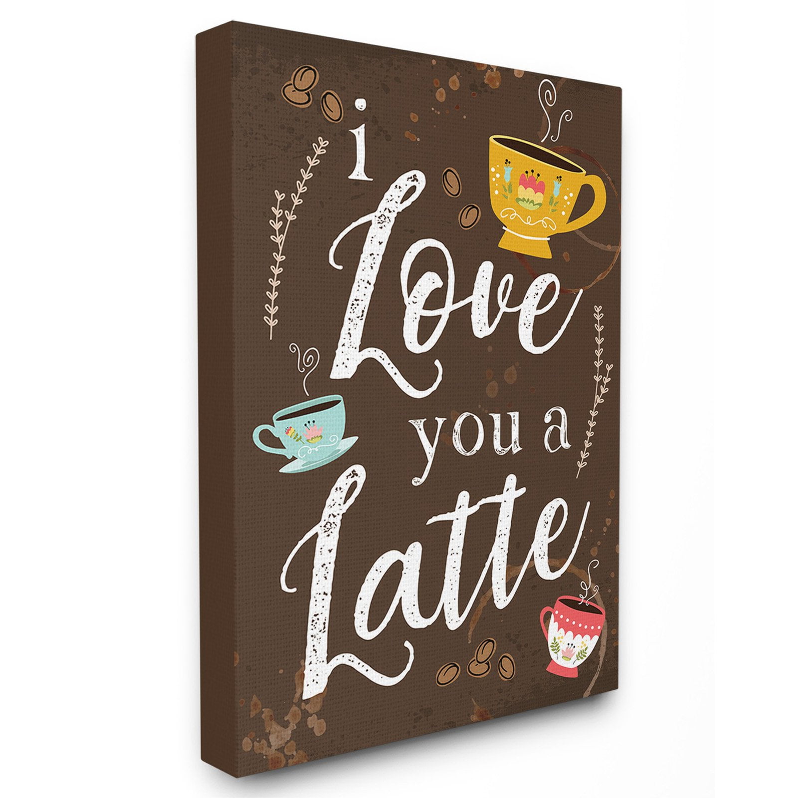 The Stupell Home Decor Collection I Love You A Latte Coffee Cups Wall Art