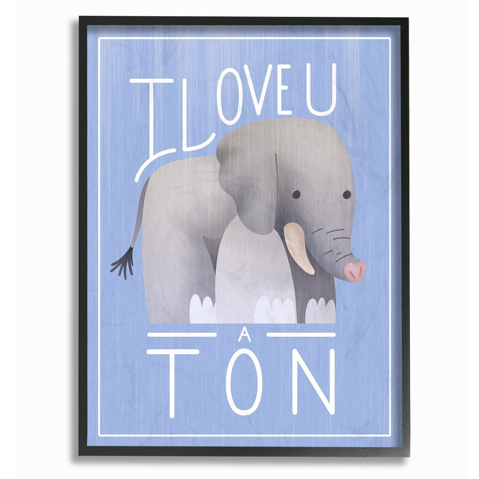 the kids room by stupell i love you a ton elephant blue oversized stretched canvas wall art, 24 x 1.5 x 30