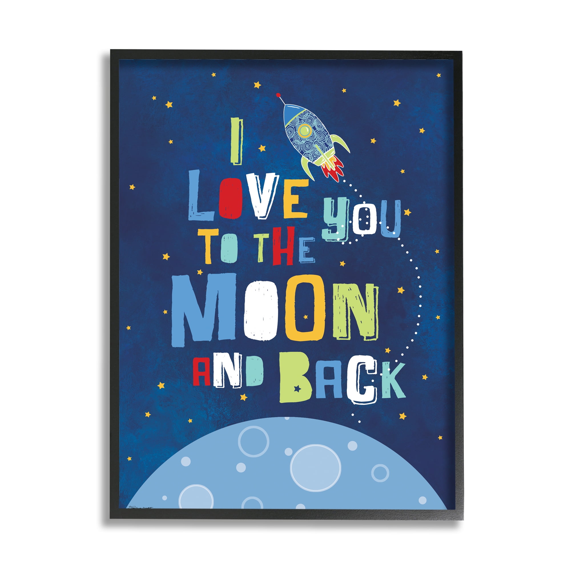 I Love You to the Moon and Back Rocket Ship Canvas Art