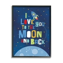 The Stupell Home Decor Collection I Love You to the Moon and Back Framed Giclee Texturized Art