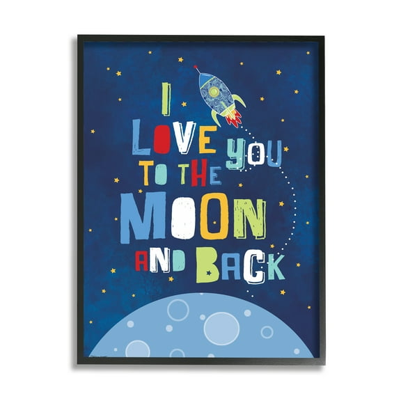 The Stupell Home Decor Collection I Love You to the Moon and Back Framed Giclee Texturized Art