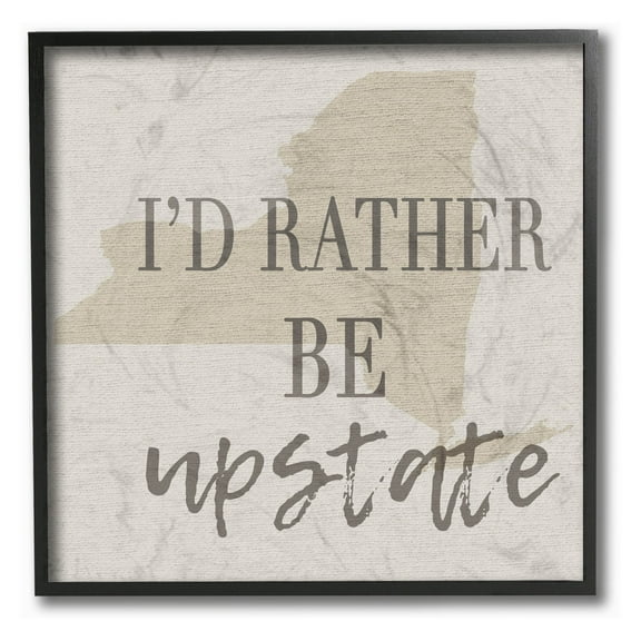 The Stupell Home Decor Collection Id Rather Be Upstate Typography Framed Wall Art