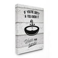 thumbnail image 1 of The Stupell Home Decor Collection If You're Dirty And You Know It Wash Your Hands Planked Look Script Typography with Sink Drawing Super Canvas Wall Art, 1 of 4