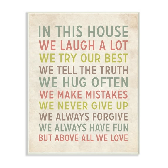 The Stupell Home Decor Collection In This House We Inspirational Art Oversized Wall Plaque Art, 12.5 x 0.5 x 18.5