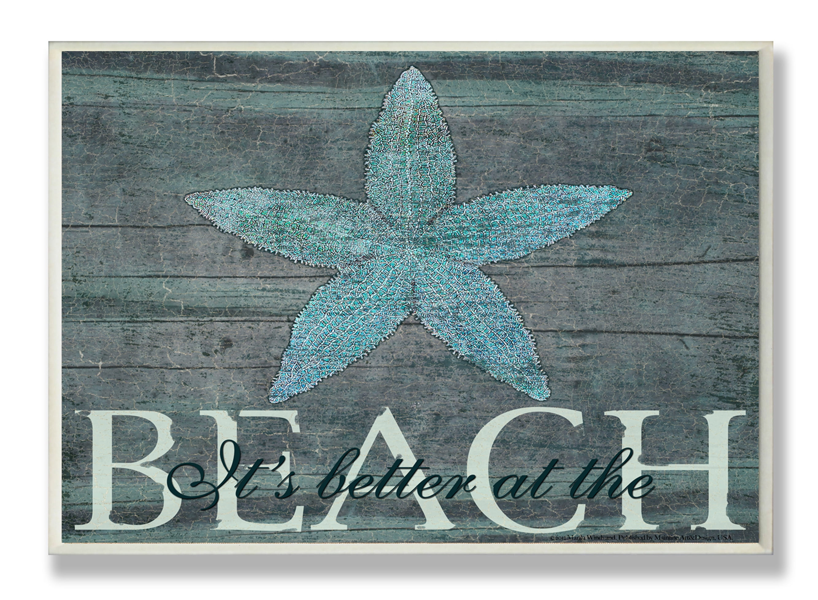 The Stupell Home Decor Collection It's Better At The Beach Starfish Oversized Wall Plaque Art, 12.5 x 0.5 x 18.5