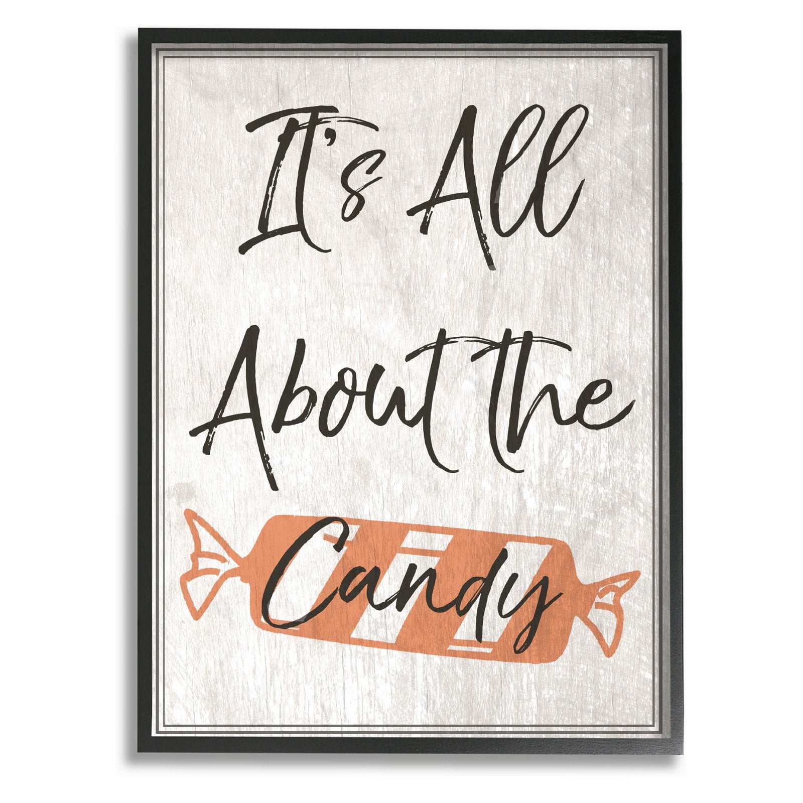 The Stupell Home Decor Collection Its All About the Candy Old Fashioned Illustration Framed Wall Art