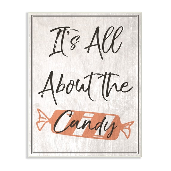 The Stupell Home Decor Collection Its All About the Candy Old Fashioned Illustration Wall Plaque Art, 10 x 0.5 x 15